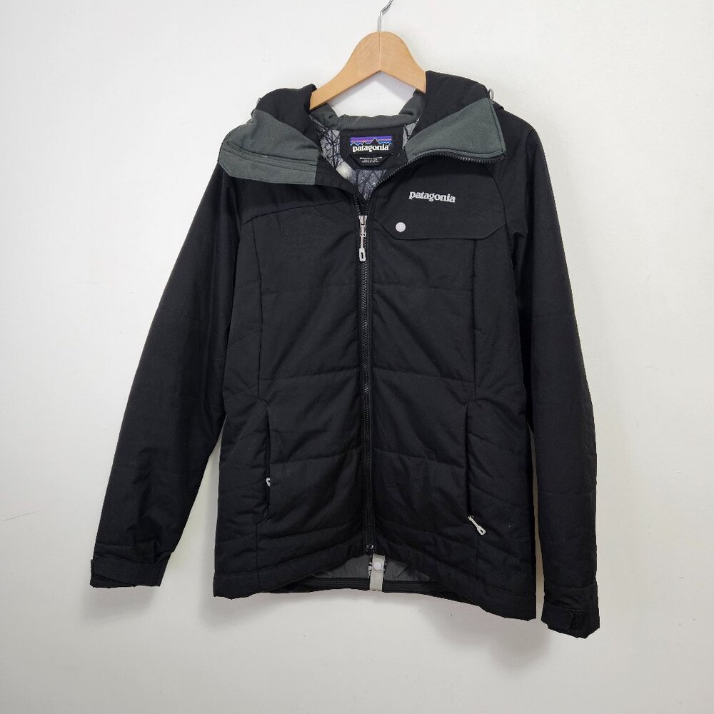 Patagonia Women's Insulated Ski Jacket Sz M Black  Snow Winter Sports Recco